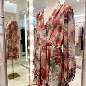 Boohoo Multicolor Long Sleeve Dress